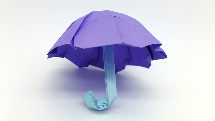 Origami Umbrella easy folding instructions - Paper Umbrella making DIY Tutorial