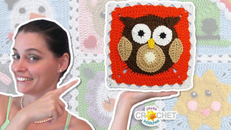 Owl Blanket Square - Crochet Motif - November