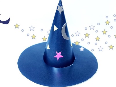 Paper witch. wizard  hat. diy halloween decorations. easy halloween costumes ideas  for kids