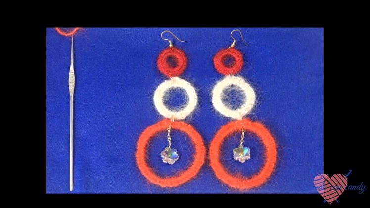 Pendientes con alambre y crochet.wire and crochet earrings