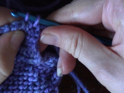 Picking up stitches when knitting using a crochet hook