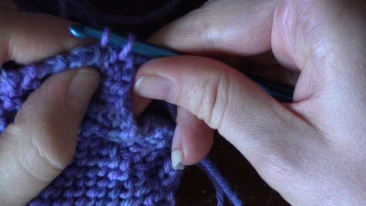 Picking up stitches when knitting using a crochet hook