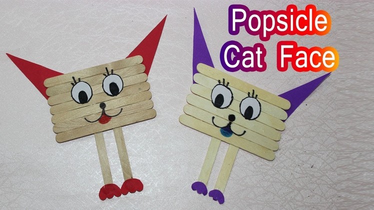 Popsicle Stick Crafts for Kids -  Cat face in Icesticks - Kids DIY - Easy Crafts