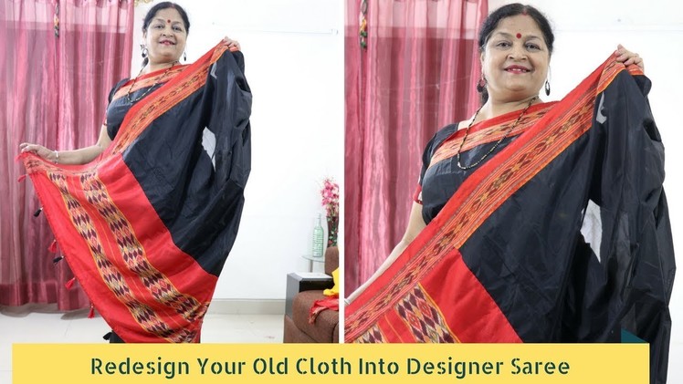 Redesign Your Old Saree Into Designer Black Tassel Saree | DIY Saree Designing