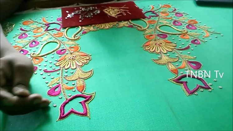 Simple maggam work blouse designs | hand embroidery designs for beginners | designer blouse designs