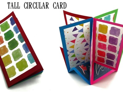 Tall Circular Card - DIY | Scrap Book | Tutorial by Paper Folds - 836