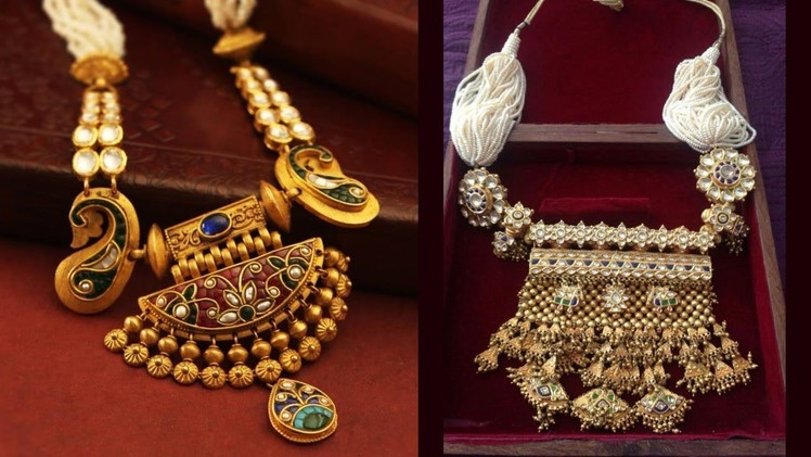 Designer Long Gold And Precious Bead Necklace Designs
