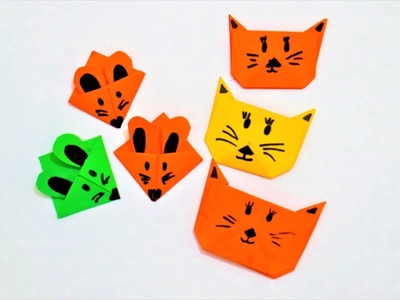 Diy Bookmark ideas -Cat and Mouse Bookmark -corner bookmark origami