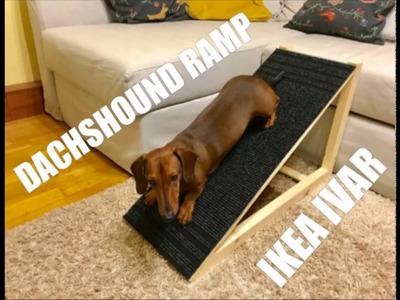 DIY dachshund ramp from IKEA IVAR shelf