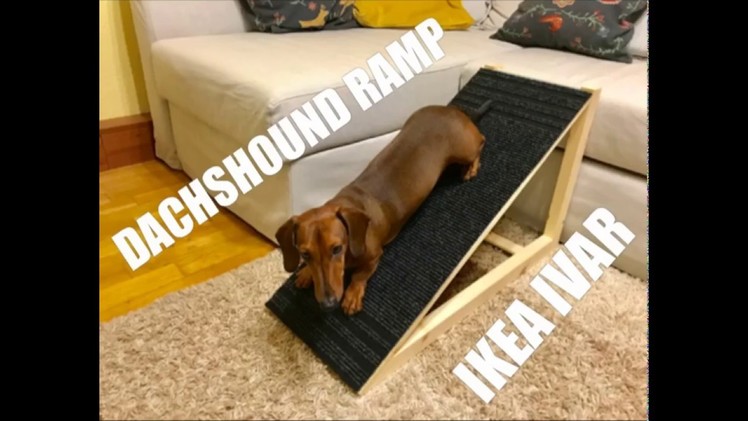DIY dachshund ramp from IKEA IVAR shelf