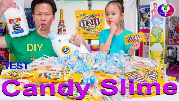 DIY GIANT CANDY SLIME FAIL- M&M Peanut, Tiger Pops, Jumbo Candy Balls | Khmer Candy Slime No Borax