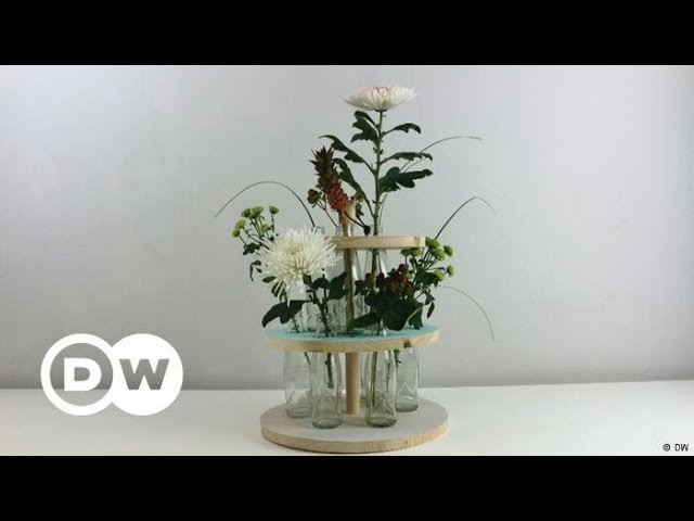 DIY - How to make a flower shelf and vase using coke bottles