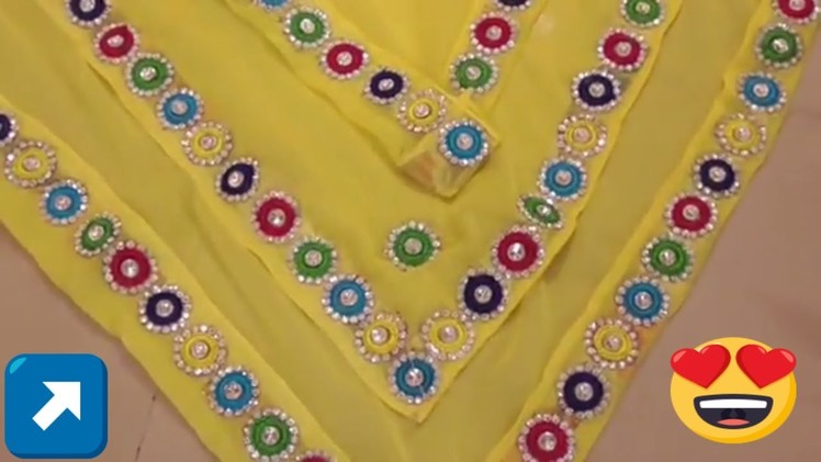 Diy - Kundan & Stone Work On Saree By Self || Hand Embroidery Work