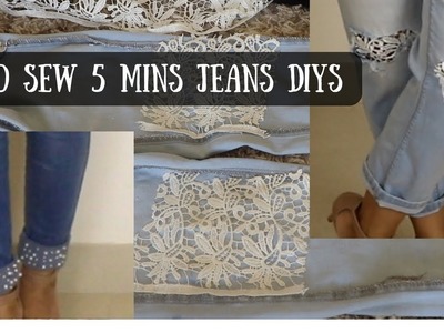 DIY | NO SEW 5 Mins Jeans DIY | Up-cycle Jeans