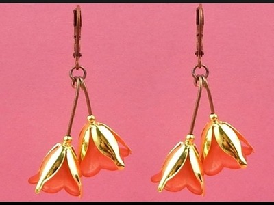 DIY | Perlen Blumen Ohrringe | Ohrschmuck basteln | Beaded acrylic flower earrings | Beadwork