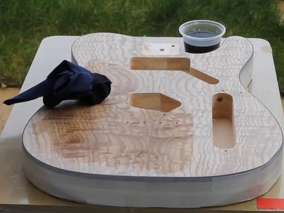 DIY Telecaster Build Part 2 Staining a guitar top