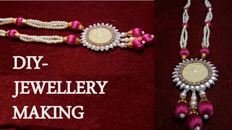 DIY THREAD JEWELLERY MAKING AT HOME |NECKLACE FOR WEDDING | ART WITH ABHIJEET