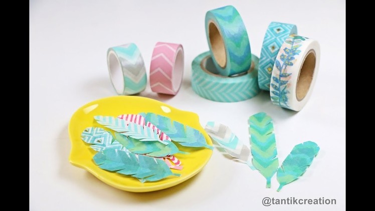 Easy DIY Washi Tape Feather.