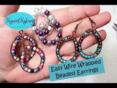 Easy Wire Wrapped Beaded Earring Tutorial