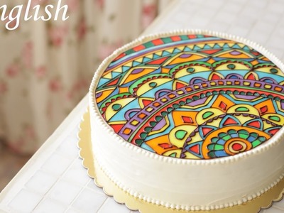 HD Stained Glass cake tutorial with english subtitles
