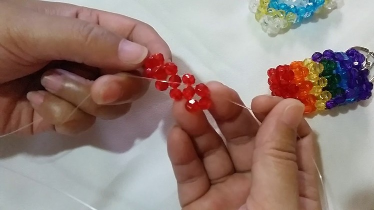 How to Bead a Rainbow Colored Tsinelas.Slippers Keychain Part 1