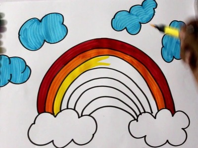 How to Draw a Rainbow Coloring Pages || Learn Drawing with Kids Songs || Art Colours for Childrens