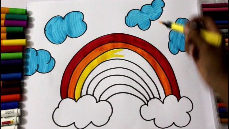 How to Draw a Rainbow Coloring Pages || Learn Drawing with Kids Songs || Art Colours for Childrens