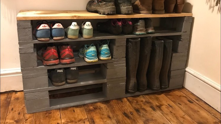 How to make a Shoe Rack out of old pallets. DIY shoe rack