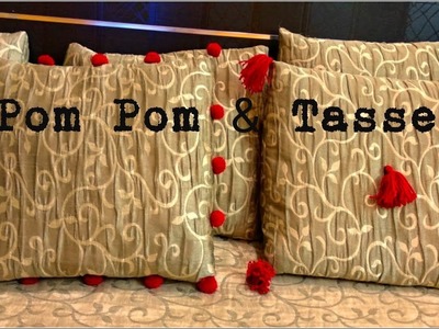 How to make Pom pom & tassel cushion cover tutorial easy fun diy