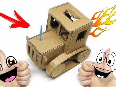 ???? HOW TO MAKE TRACTOR from CARDBOARD | MAD HANDMADE