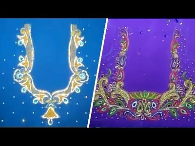 Latest Jewelry Designs for Blouse Necks in Zari. Aari work | Funyarn