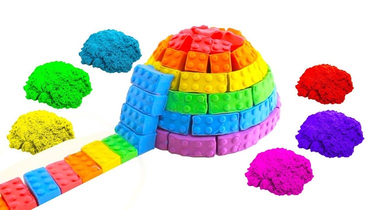 Learn Colors Kinetic Sand VS Mad Mattr Rainbow Hut Surprise Toys How To Make For Children
