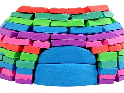 Learn Colors Peppa Pig Kinetic Sand Brick Igloo VS Mad Mattr Rainbow Hut DIY How to make for Kids