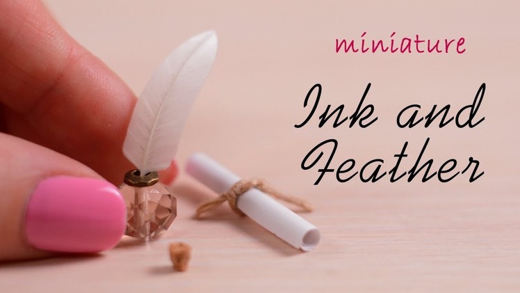 Miniature Ink Feather Pen & Scroll| No Polymer Clay