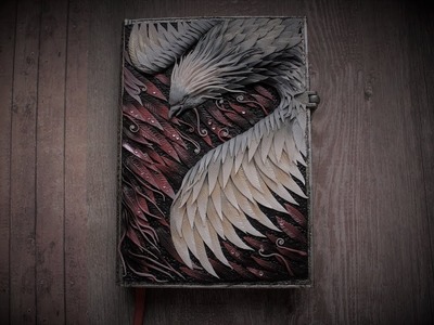 Phoenix art notebook cover form polymer clay