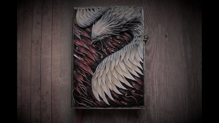 Phoenix art notebook cover form polymer clay