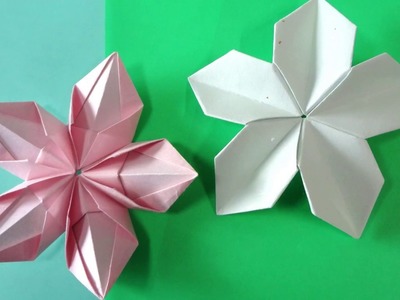 Sakura flower. unit origami 桜の折り方.ユニット折り紙