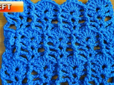 Shells and Ladders Crochet Stitch - Left Handed Crochet Tutorial