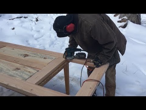 TIMBER FRAME BUILD -- handmade doors from milled slabs (with joinery)