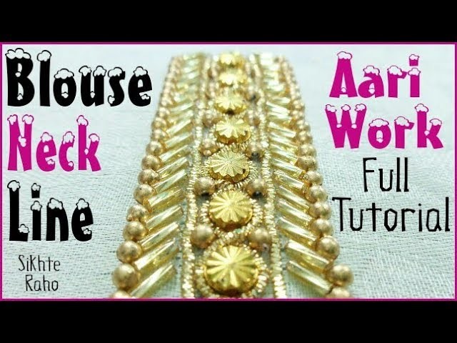 Blouse Neck line ! Aari Work Full Tutorial ! Hand Embroidery ! Aari Work