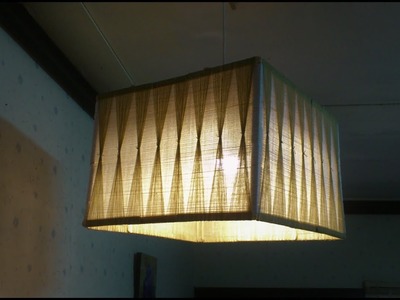 D.I.Y. Lamp from yarn & popsicle stick (Square)