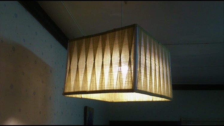 D.I.Y. Lamp from yarn & popsicle stick (Square)