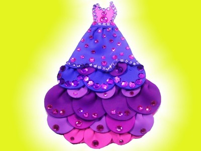 DIY Disney Princess Dress with Play Doh Sparkle - How To make Disney Princes Dresses With PlayDoh