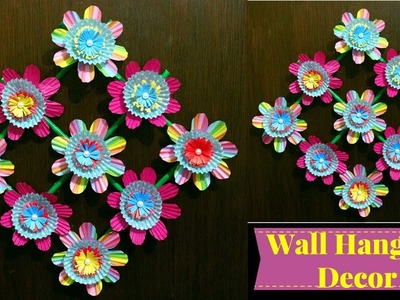 DIY - Paper wall hanging decoration for home decoration idea - Wall decoration with paper flowers