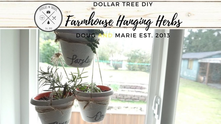 DOLLAR TREE DIY: FARMHOUSE HANGING HERBS [Dou&Marie At Home]