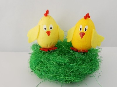 Easter decoration Easter nest with chicks DIY Osterdekoration Osternest mit Kücken