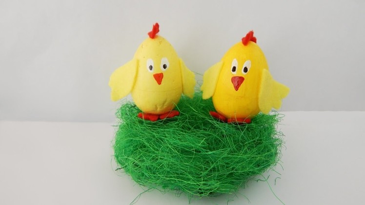 Easter decoration Easter nest with chicks DIY Osterdekoration Osternest mit Kücken