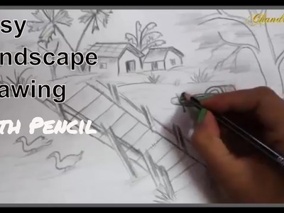 Easy Pencil Shading Drawings: Watch Easy Landscape Drawing A Scenery With Pencil #4
