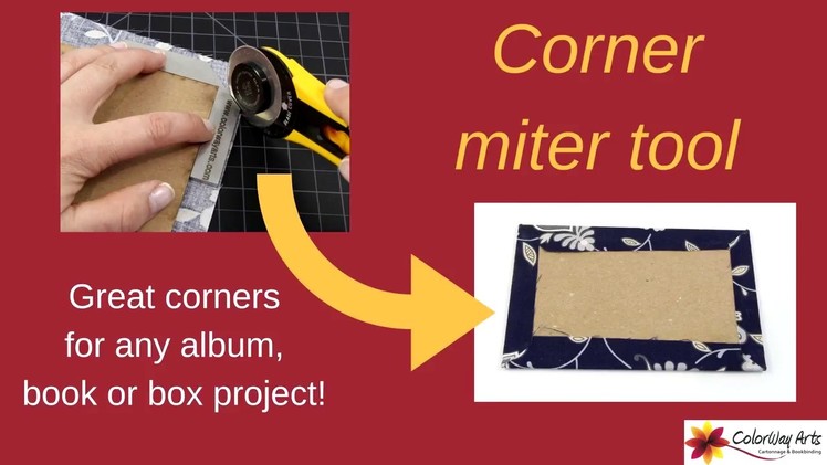 Great corners for scrapbook, bookbinding or cartonnage with this corner miter tool