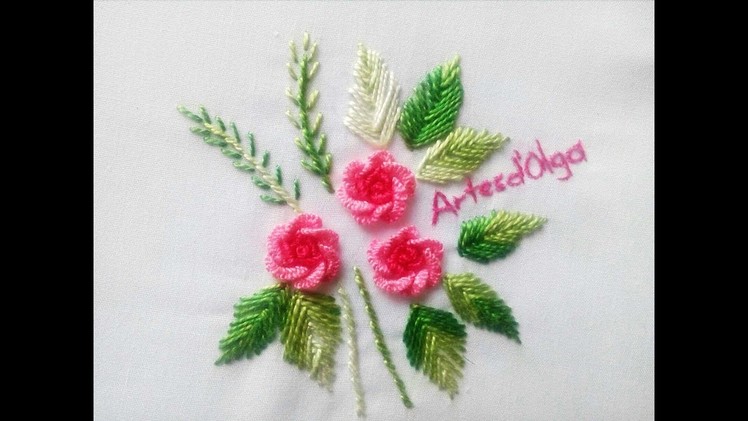 Hand Embroidery: Brazilian Embroidery Roses Tutorial | Rosas en Bordado Brasileño | Bordado a mano